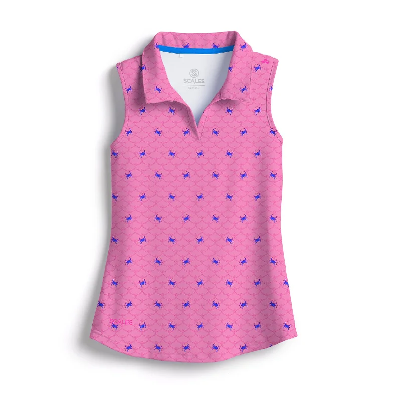 Crabby Womens Sleeveless Polo