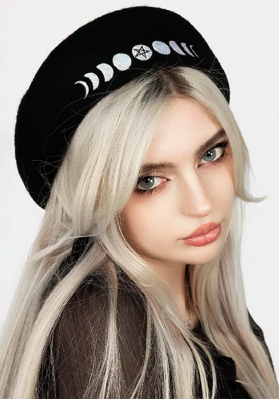 Lunar Embroidered Beret