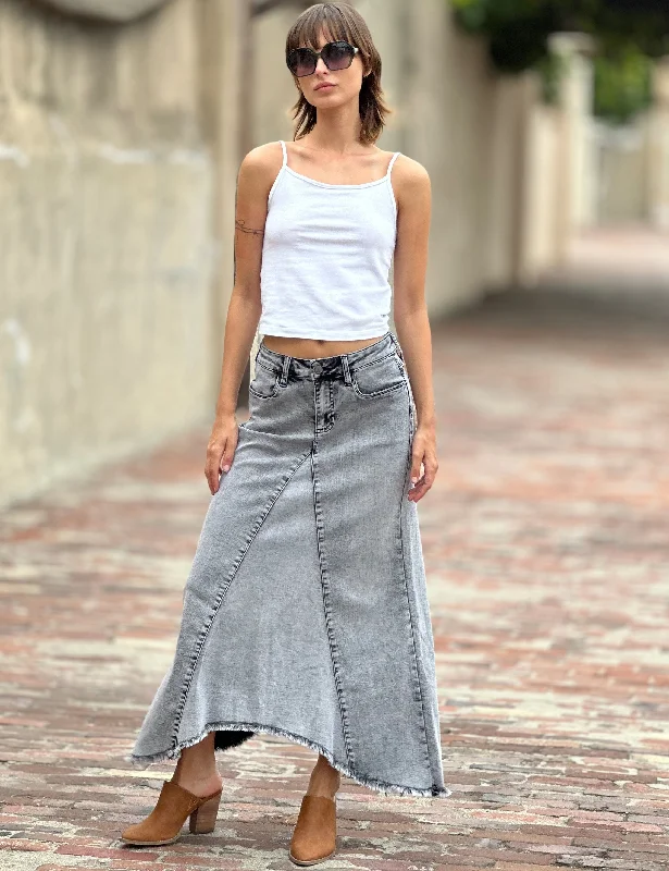 Selma Pieced Denim Maxi Skirt