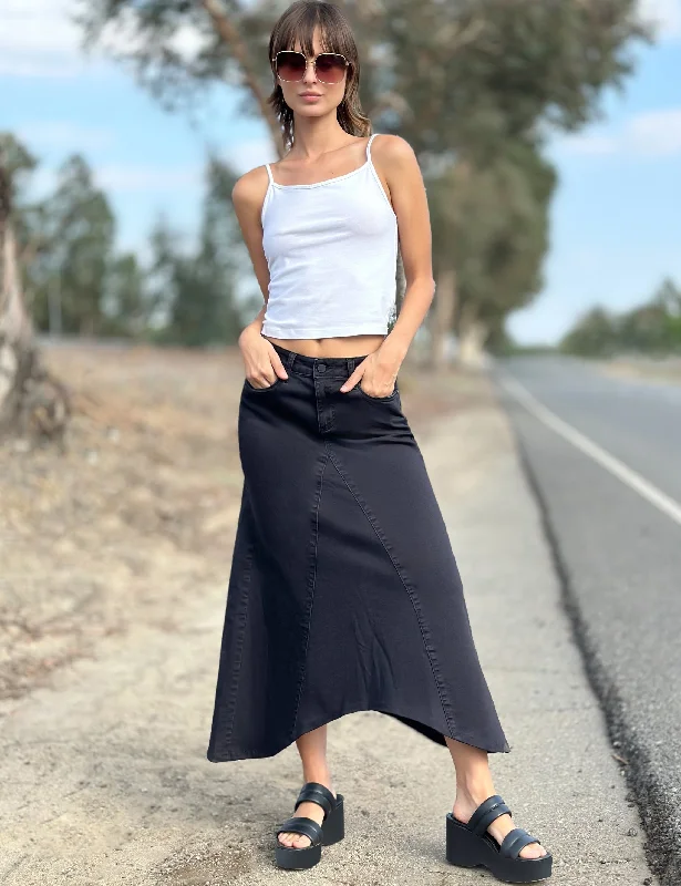 Selma Pieced Denim Maxi Skirt