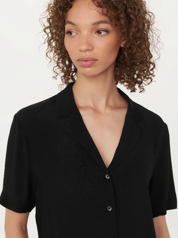 The Camp Collar Blouse in Black