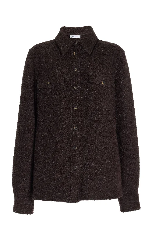 John Austin Shirt in Chocolate Recycled Cashmere Boucle