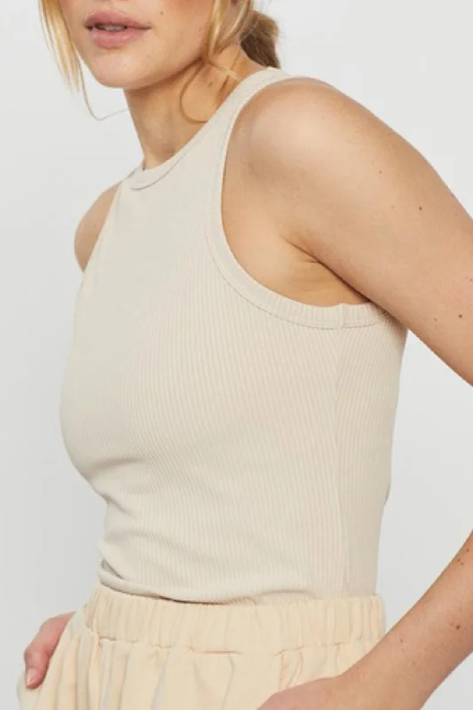 Riley Ribbed Tank (Tan)