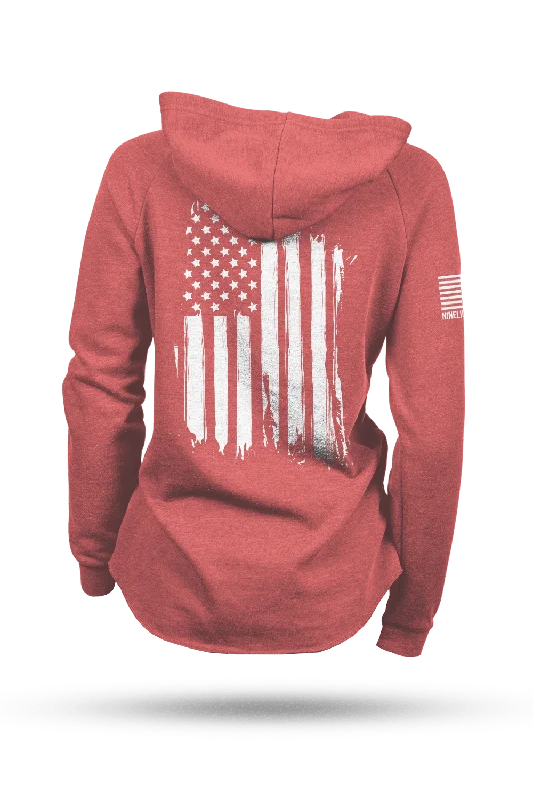 America - Lightweight Women's V-Neck Hoodie