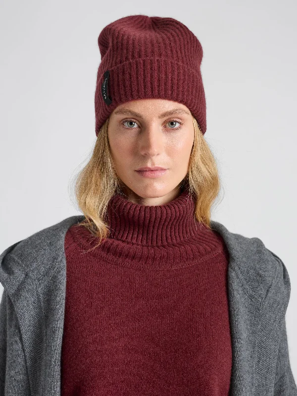 Cashmere beanie "Elli" - Bordeaux