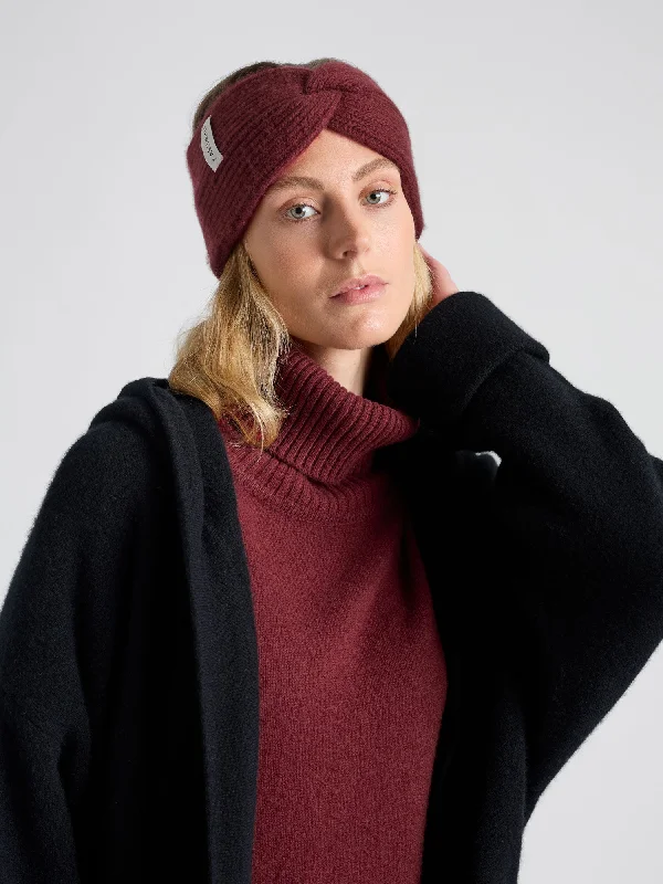 Cashmere head band "Freya" - Bordeaux