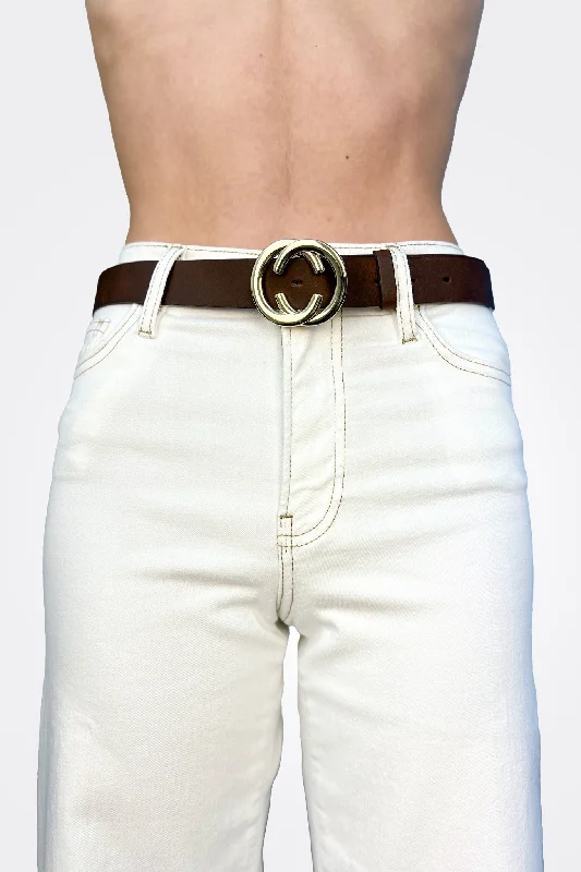 Double Buckle Belt - Brown