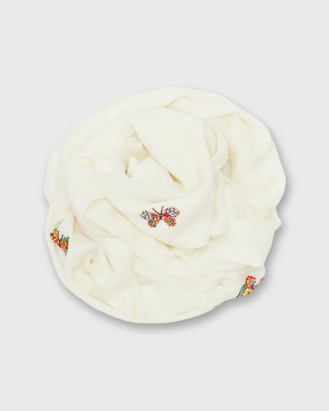 Butterflies Scarf in Ivory