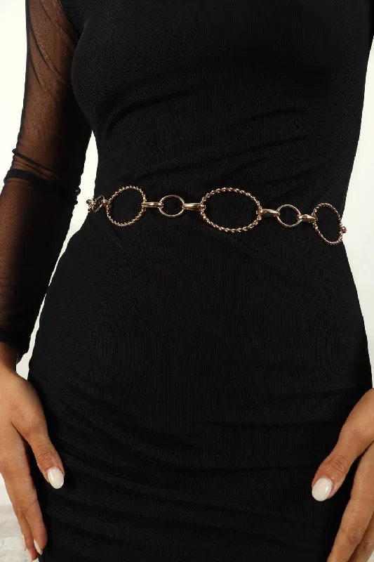 Oval You - Gold Oval Twisted Chain Belt