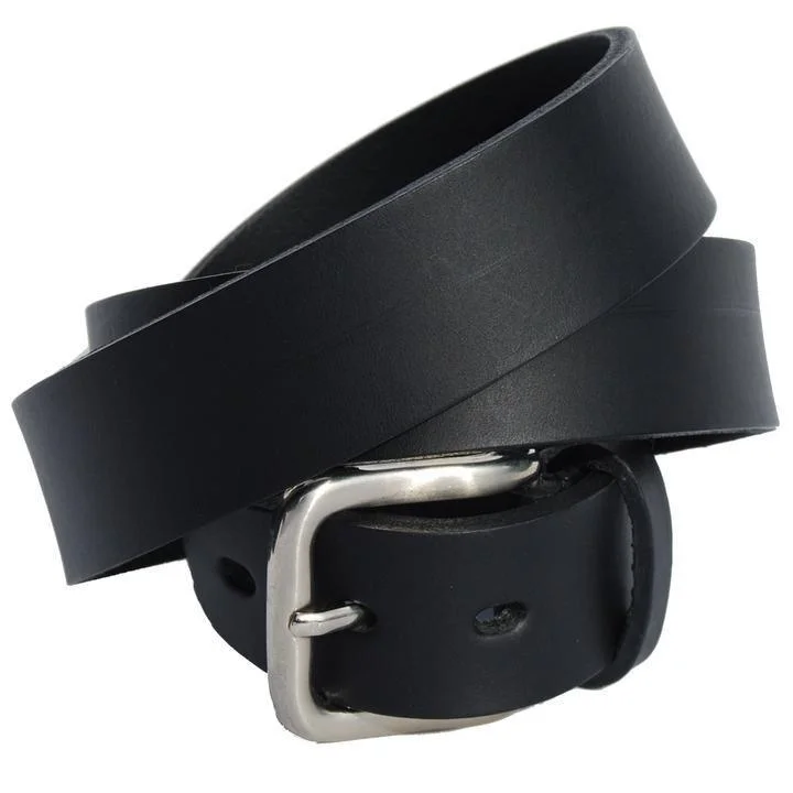 Pioneros Mens Plain Black Belt