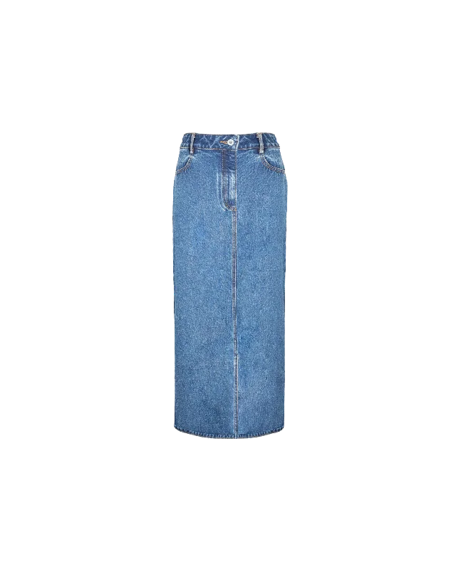 SUBLIME DENIM MAXI SKIRT INDIGO