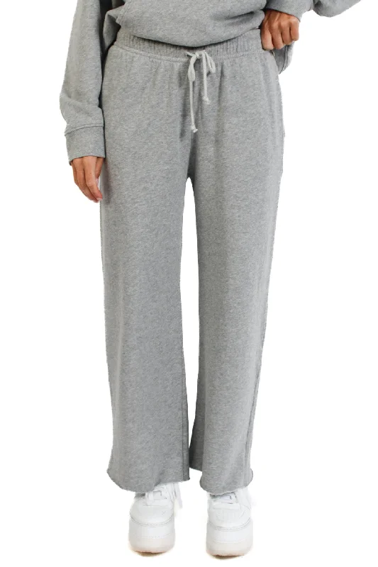 Grey Organic Fleece Wide Leg Pant