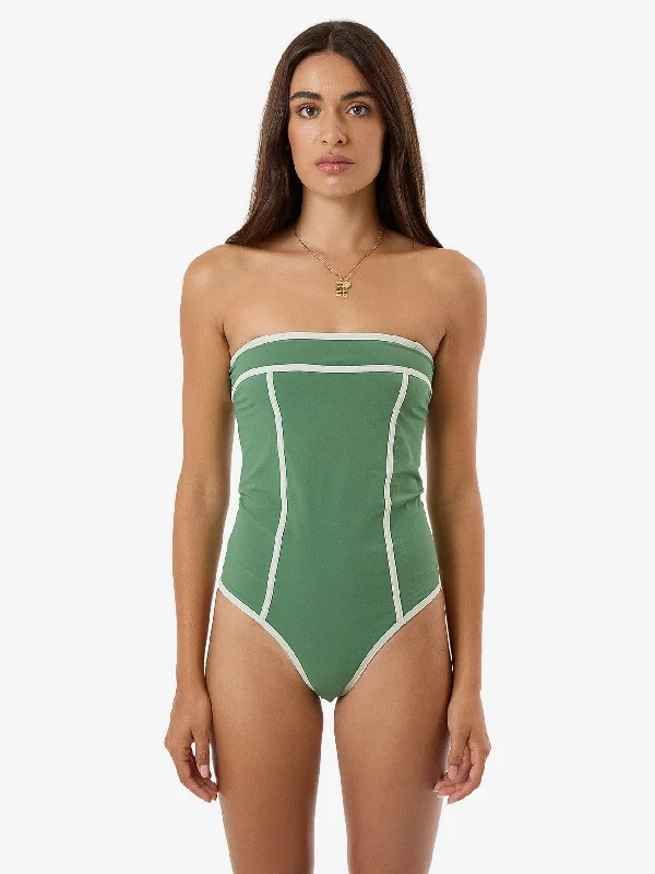 Jade Strapless One Piece - Elm Green