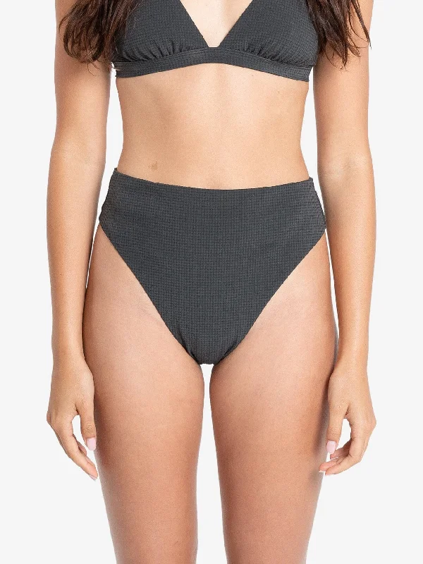 Nano 90s High Cut Bikini Bottom - Dark Charcoal