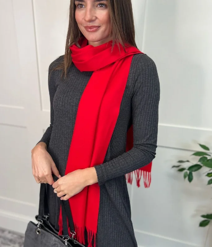 Red Cashmere Blend Classic Scarf