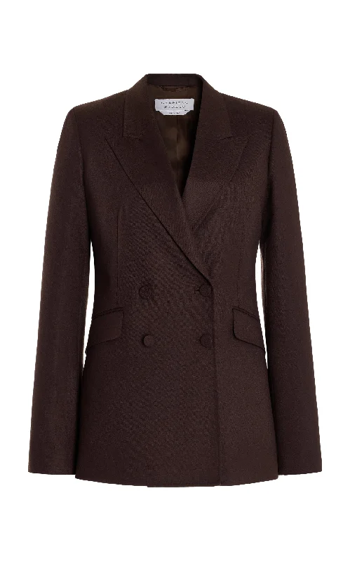 Stephanie Blazer in Chocolate Superfine Wool