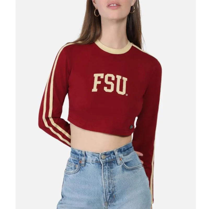 Hype & Vice Women's FSU Super Crop Long Sleeve Top - Garnet/Gold